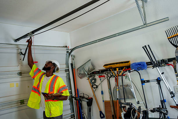 Professional Garage Door technician working in Palestine, IL